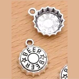Handmade 925 Silver Hook Earrings (Hypoallergenic) w Beer Caps